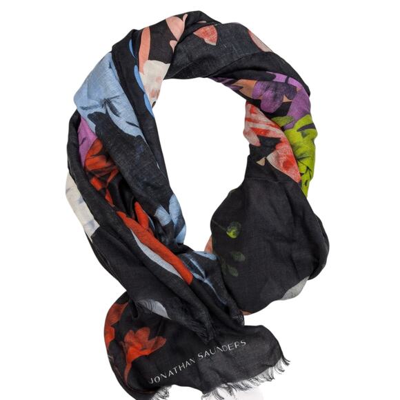 Jonathan Saunders Cashmere Modal Scarf in Peony Multicolor - Picture 1 of 9